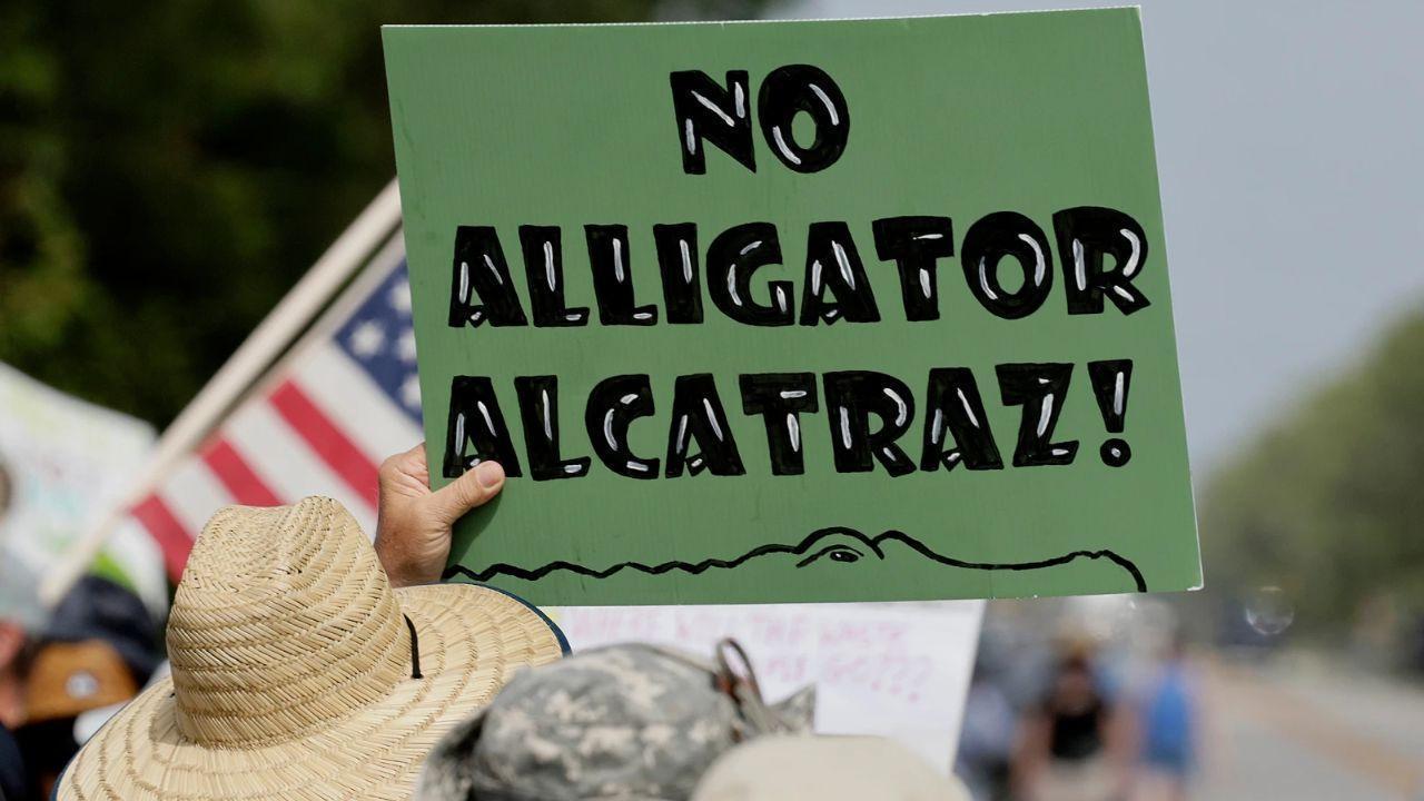 Trump Tours New Florida Detention Camp in the Everglades