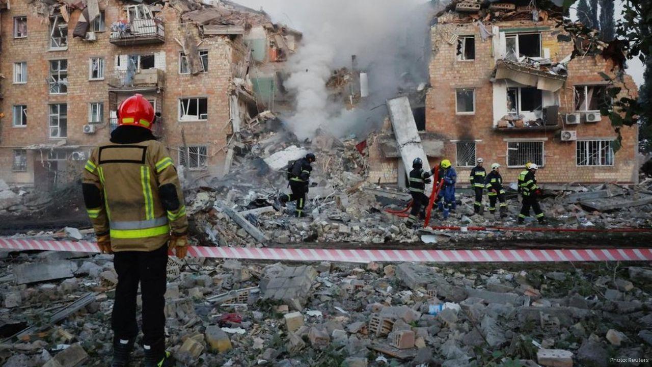 Russian Drone and Missile Attack Hits Kyiv 4 Killed 20 Injured