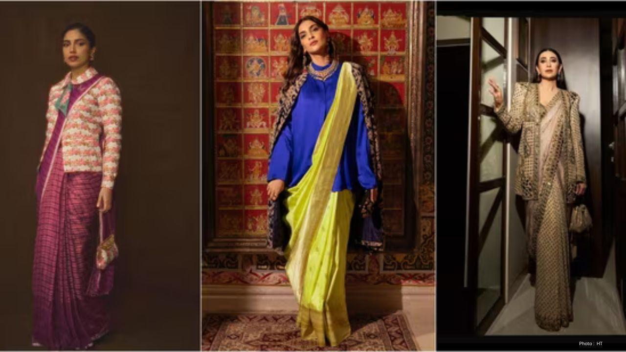 How Sarees Paired with Jackets Are Shaping Winter Wedding Style How Sarees Paired with Jackets Are Shaping Winter Wedding Style