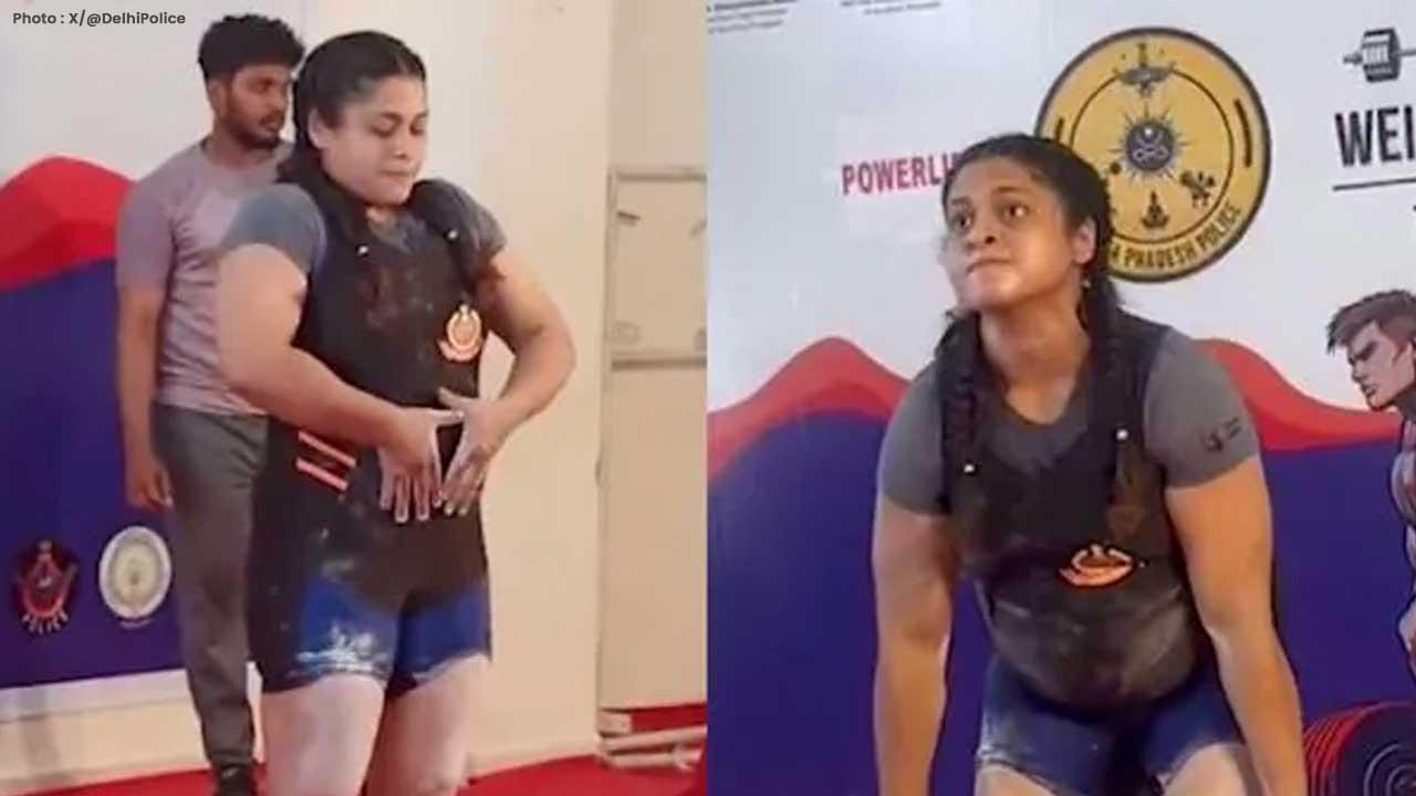 Delhi Police Constable Sonika Yadav Lifts 145 Kg While Pregnant Delhi Police Constable Sonika Yadav Lifts 145 Kg While Pregnant