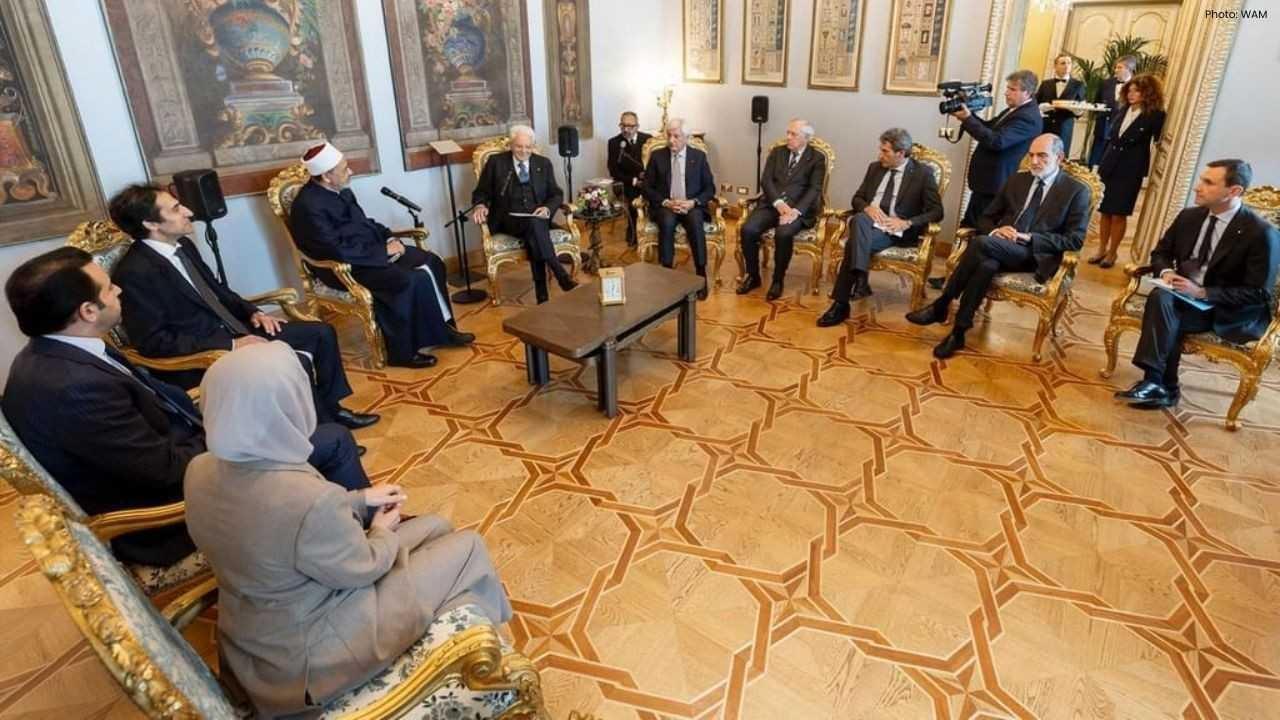 Grand Imam Meets Italian President to Promote Global Peace