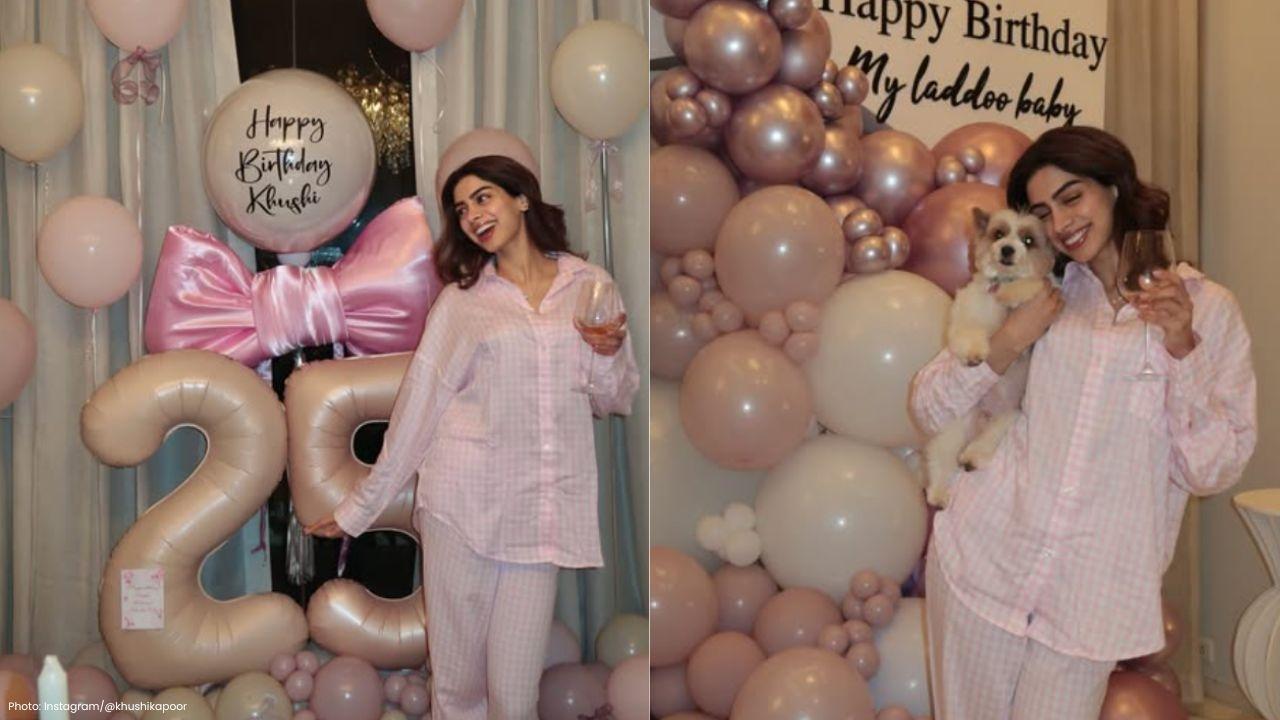 Khushi Kapoor Celebrates 25th Birthday at Pink-Themed Gathering