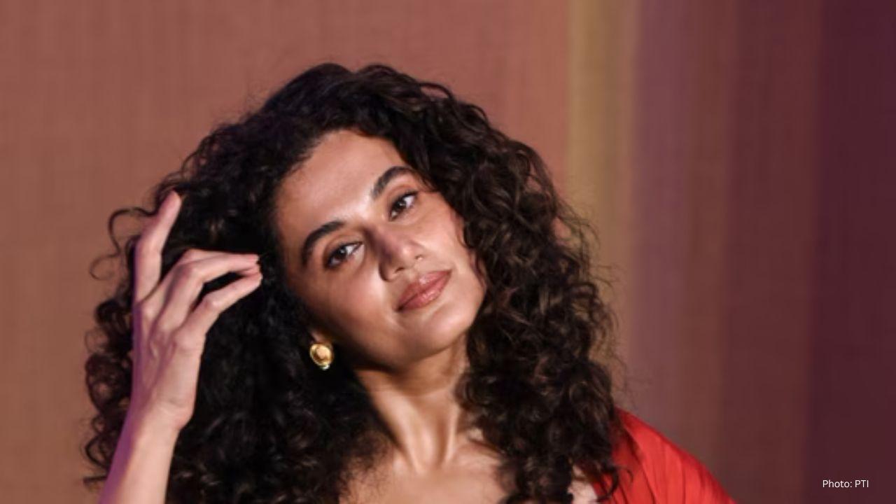 Taapsee Pannu Dazzles in Yellow Dress with Bow at Nykaaland