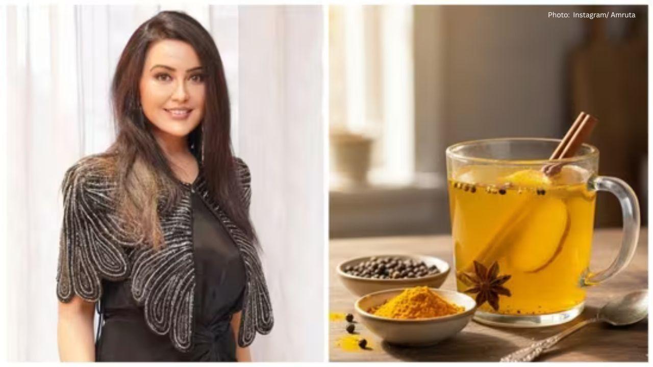 Amruta Fadnavis Kicks Off Her Day with Turmeric and Black Pepper Water: Discover Its Wonders