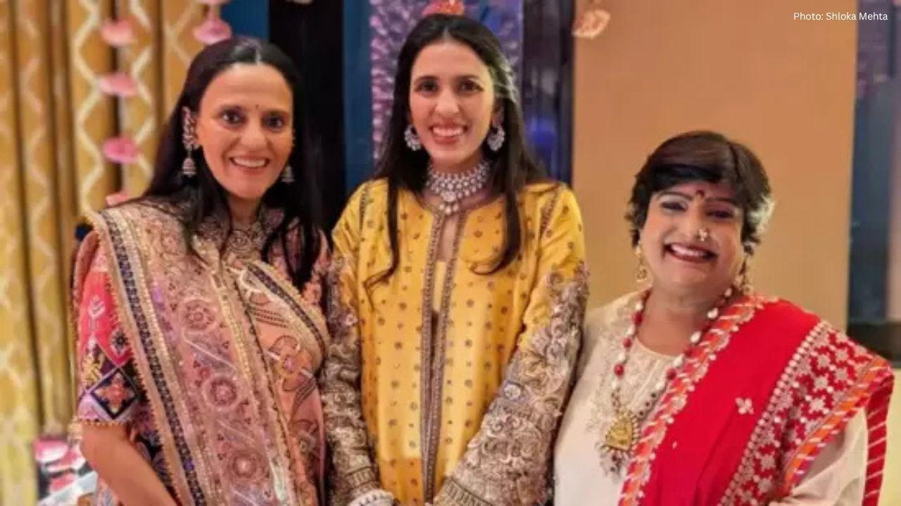 Shloka Mehta Dazzles in Elegant Yellow Ethnic Ensemble at Family Wedding