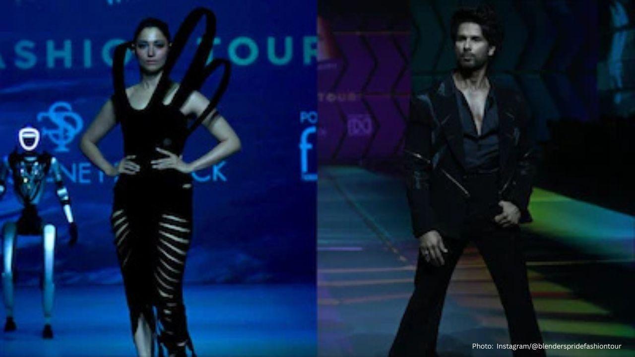 Tamannaah Bhatia and Shahid Kapoor Dazzle at Falguni Shane Peacock’s Tech-Infused Fashion Show