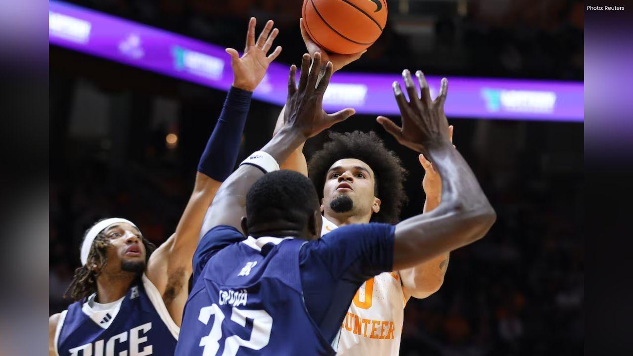 Tennessee Triumphs Over Rice with 91-66 Victory Led by Okpara
