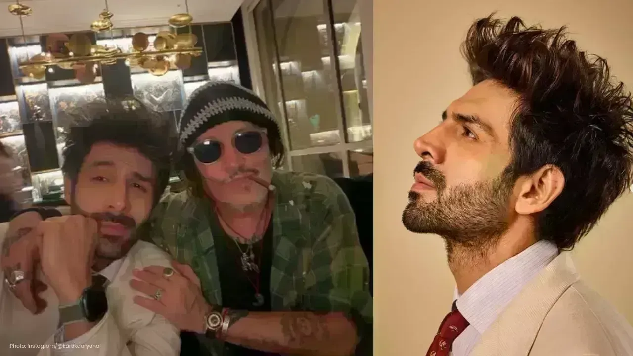 Kartik Aaryan Bundles With Johnny Depp for a Vibrant Selfie
