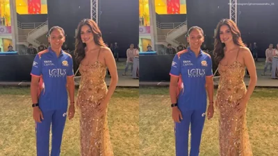 Harnaaz Sandhu Connects with Harmanpreet Kaur at WPL 2026 Launch