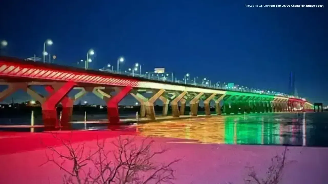 Montreal's Samuel De Champlain Bridge Shines Blue for Health Day
