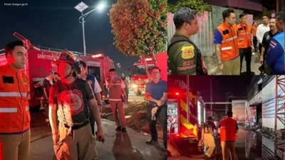 Deputy Minister Visits Bangna Factory Fire Site