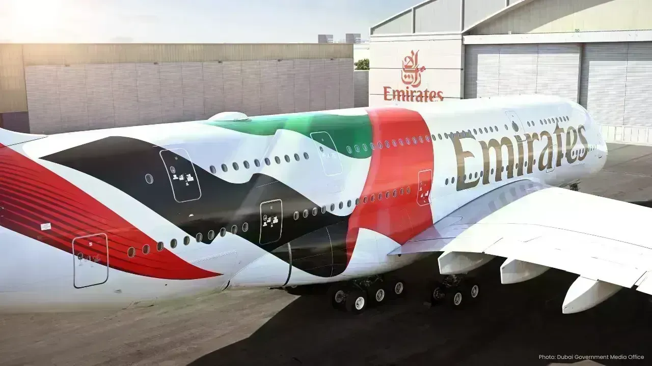 Emirates Unveils Special UAE Flag Livery on Airbus A380