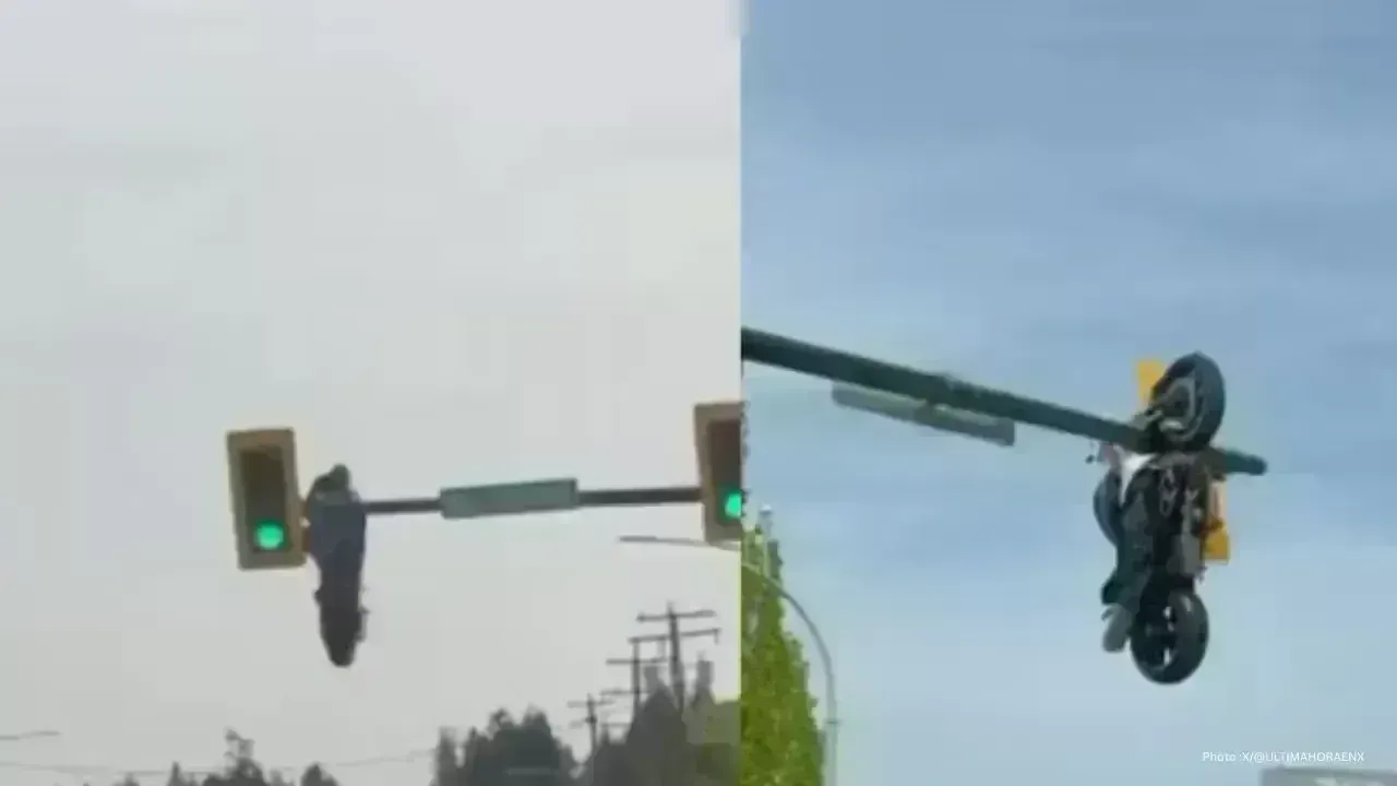 Motorcycle Collides with Traffic Light in Canada, Rider Injured