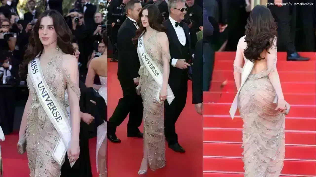 Fatima Bosch Dazzles at Cannes 2026 in Enchanting Beige Floral Gown