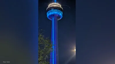 Drake Illuminates CN Tower in Icy Hues for New Album Hype