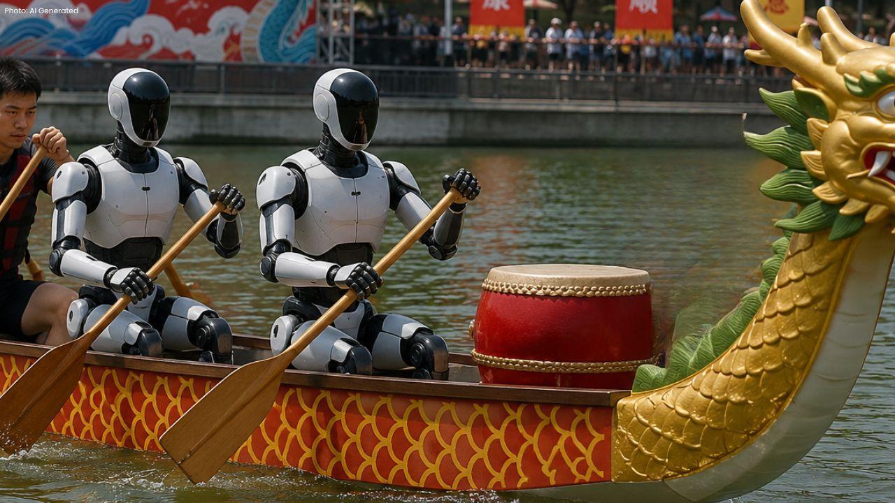 China’s Humanoid Robots Steal Spotlight at Dragon Boat Festival