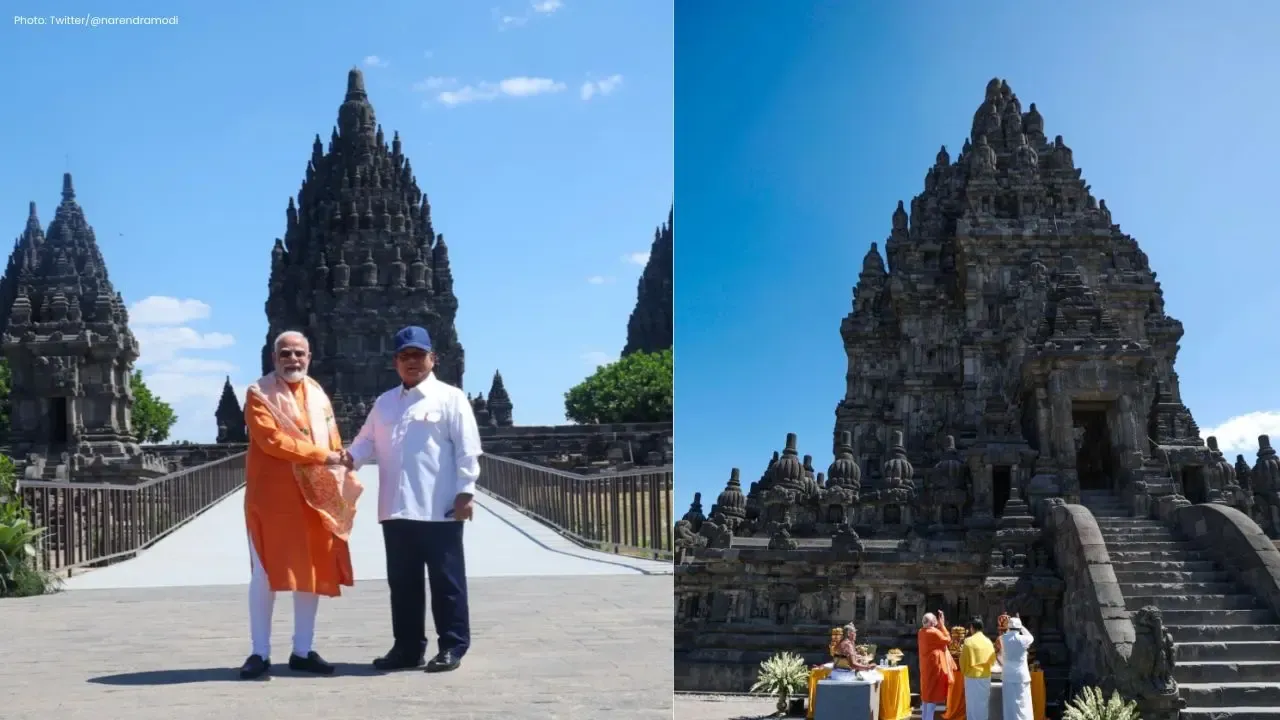 PM Modi Visits Indonesia's Prambanan Temple, Launches Restoration