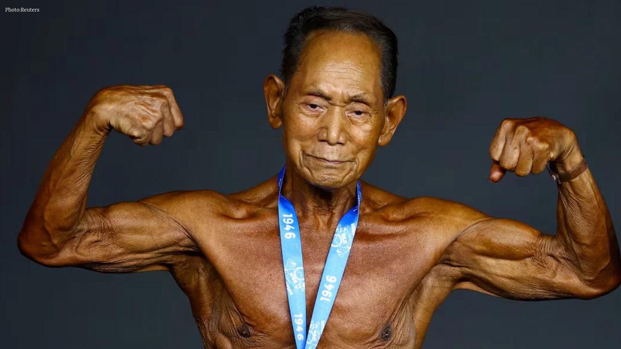 90-Year-Old Japanese Bodybuilder Takes the Stage in Spain, Defying Age